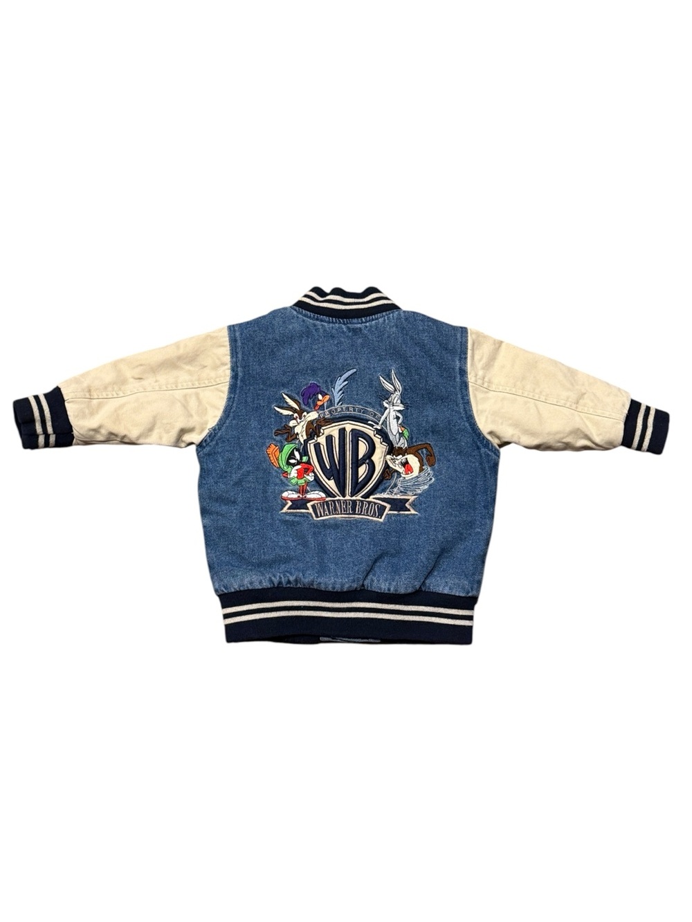 Warner Bros Vintage Embroidered Varsity Jacket Kids Sz 6-12M